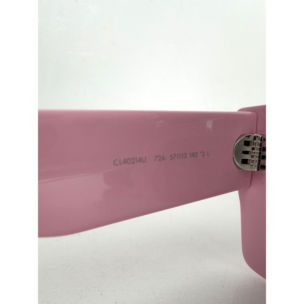 Celine Monochroms Rectangular Sunglasses in Glossy Pink Acetate Frame - Picture 5 of 9